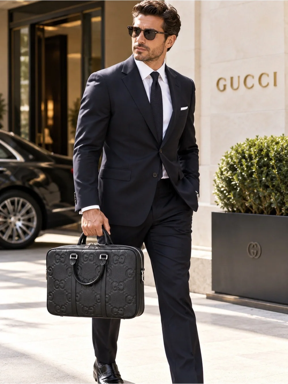 Gucci briefcase black